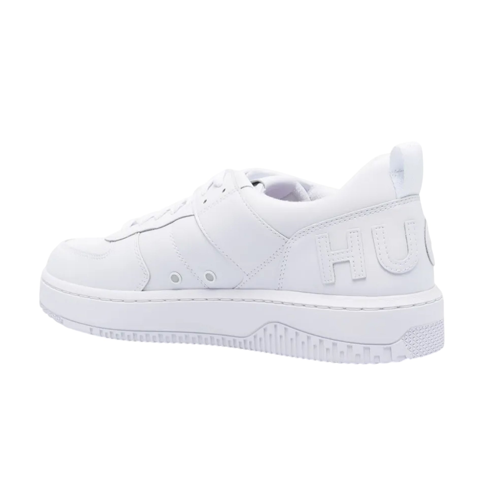 White - Back - Hugo Mens Kilian Side Logo Flat Trainers