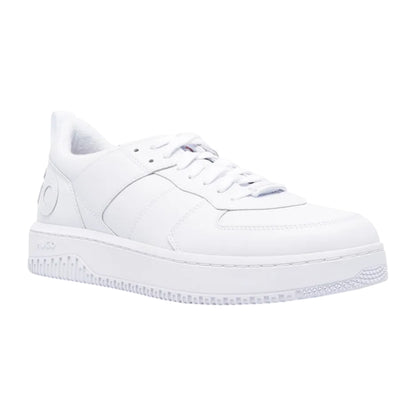 White - Front - Hugo Mens Kilian Side Logo Flat Trainers