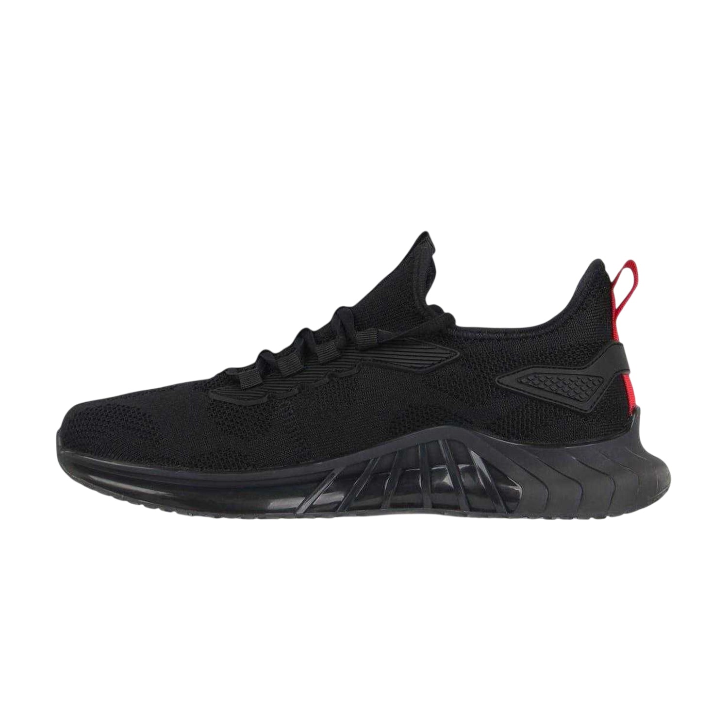 Black-Red - Side - K-Swiss Mens Chain Trainers
