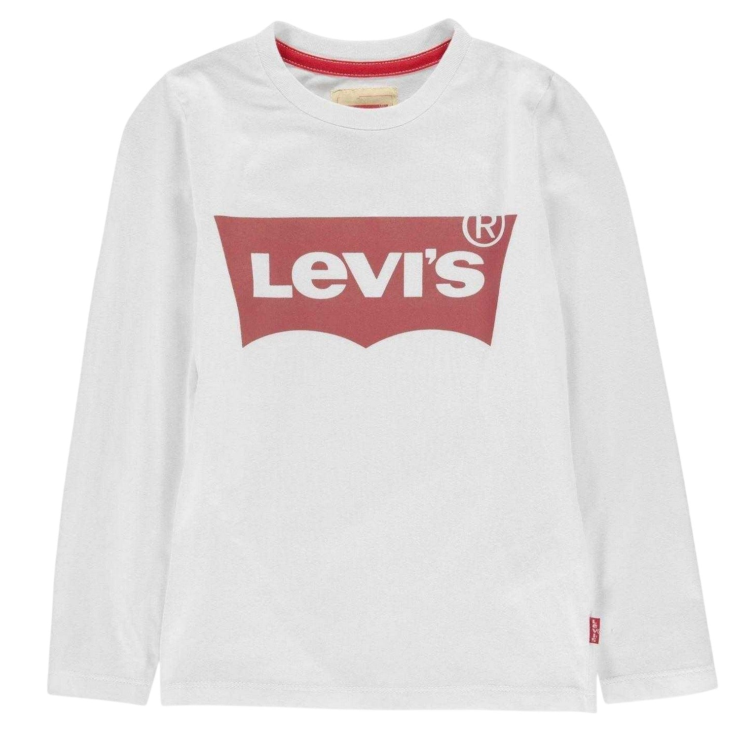 White - Front - Levis Boys Batwing Logo Long-Sleeved T-Shirt