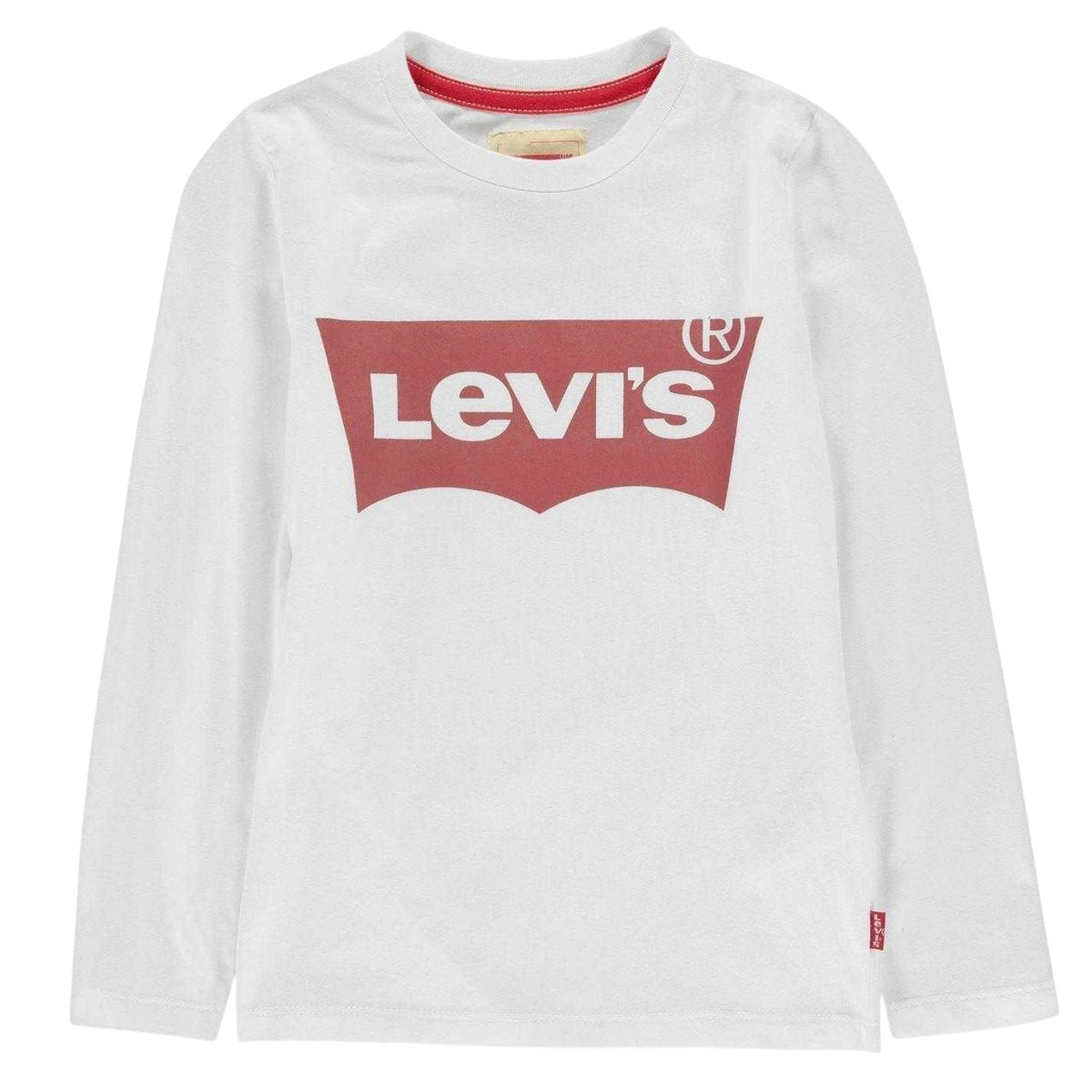 White - Front - Levis Boys Batwing Logo Long-Sleeved T-Shirt