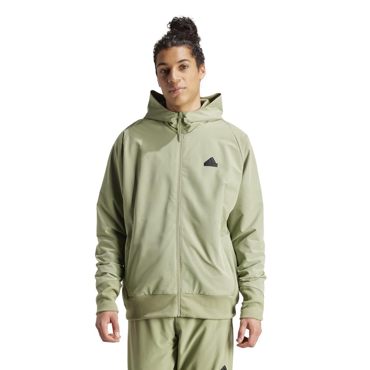 Green - Side - Adidas Mens Z.N.E. Woven Full Zip Track Top