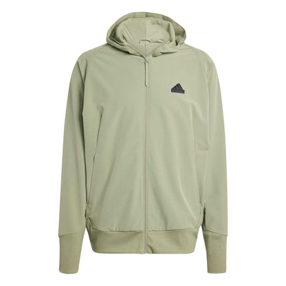 Green - Front - Adidas Mens Z.N.E. Woven Full Zip Track Top