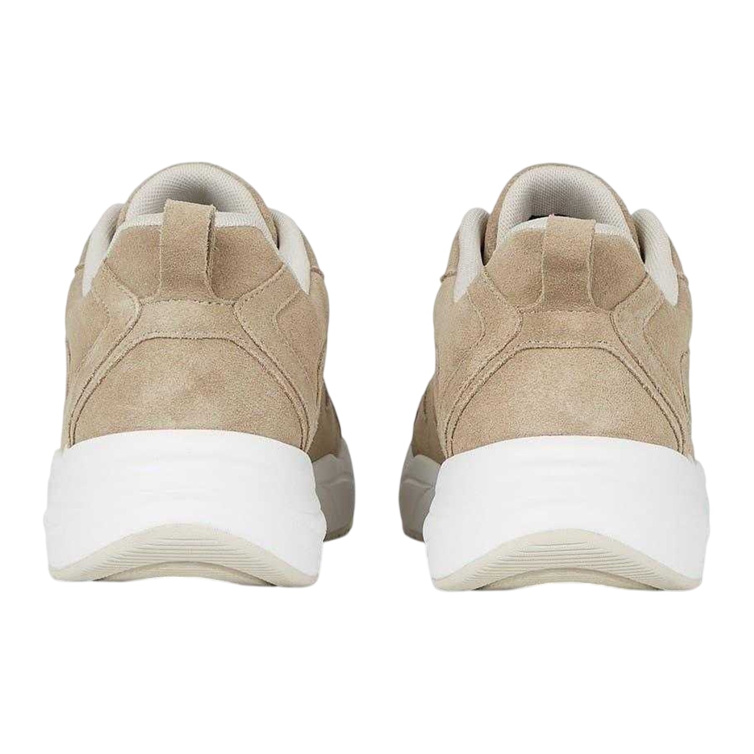 Beige-White - Back - Calvin Klein Mens Retro Suede Trainers