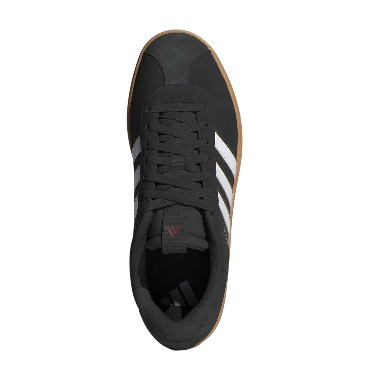 Black - Pack Shot - Adidas Mens VL Court 3.0 3 Stripes Flat Court Trainers