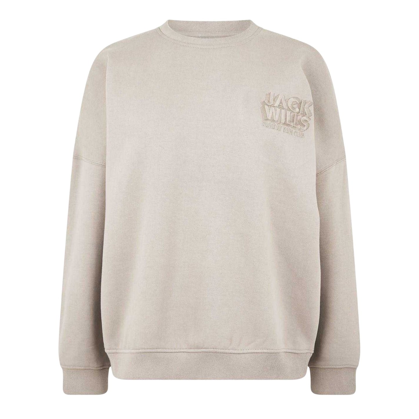 Taupe - Front - Jack Wills Womens-Ladies Drop Shoulder Oversized Casual Sweatshirt