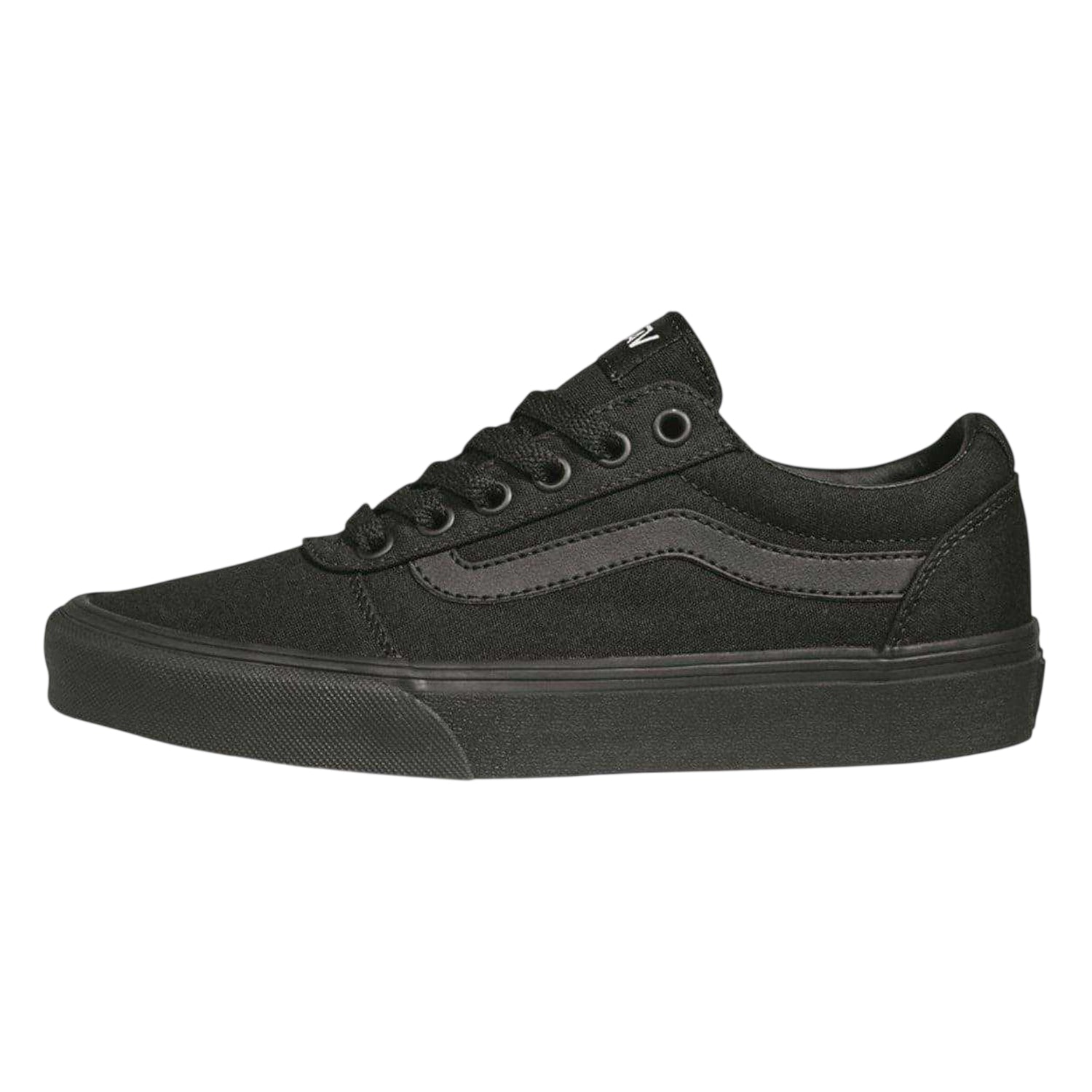 Black-Monochrome - Back - Vans Womens-Ladies Ward Canvas Trainers
