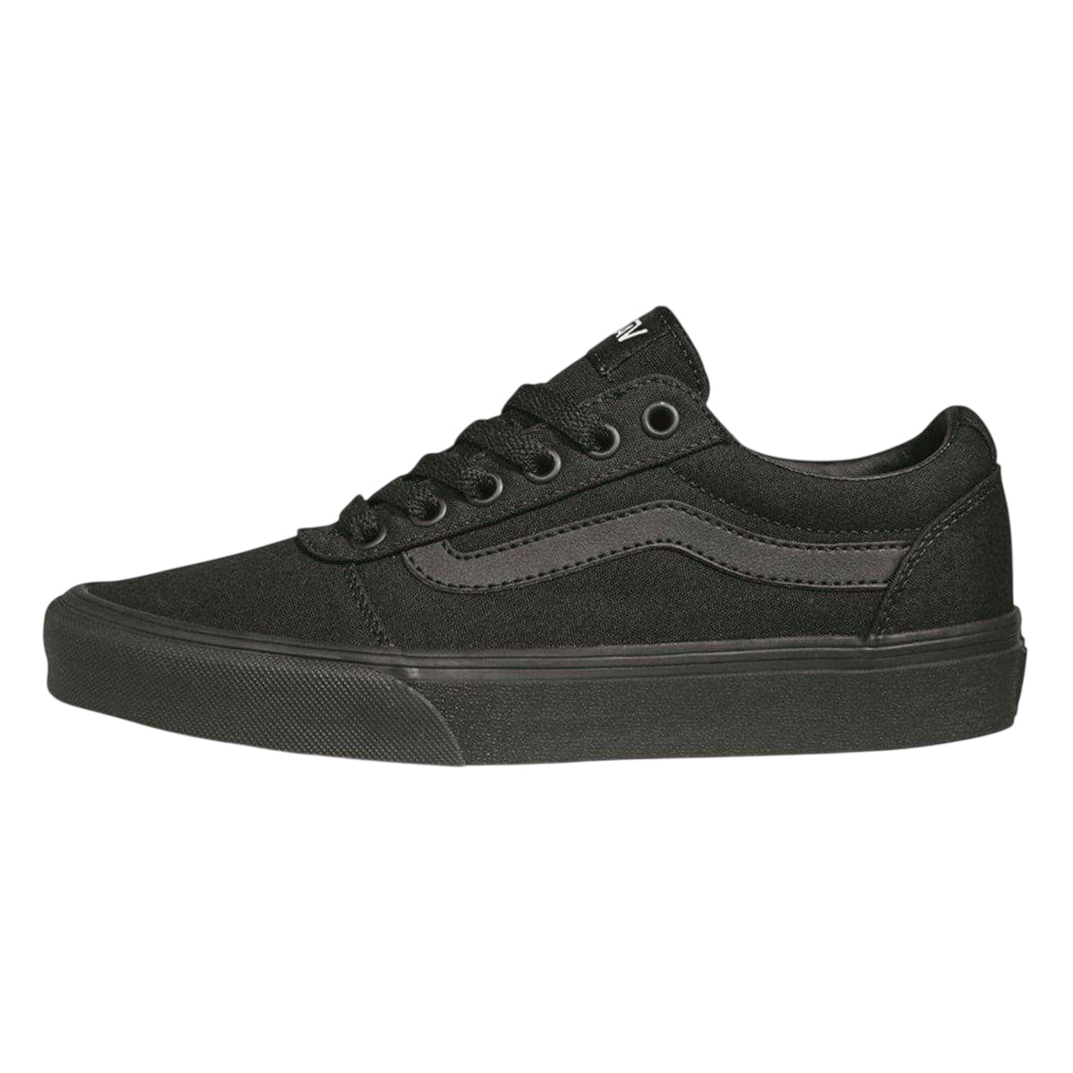 Black-Monochrome - Back - Vans Womens-Ladies Ward Canvas Trainers