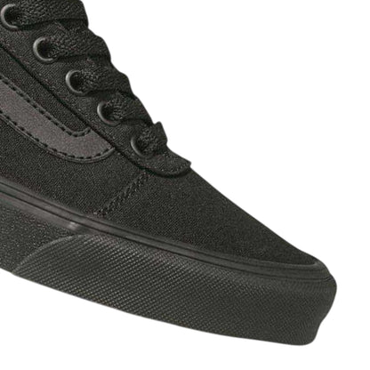 Black-Monochrome - Side - Vans Womens-Ladies Ward Canvas Trainers