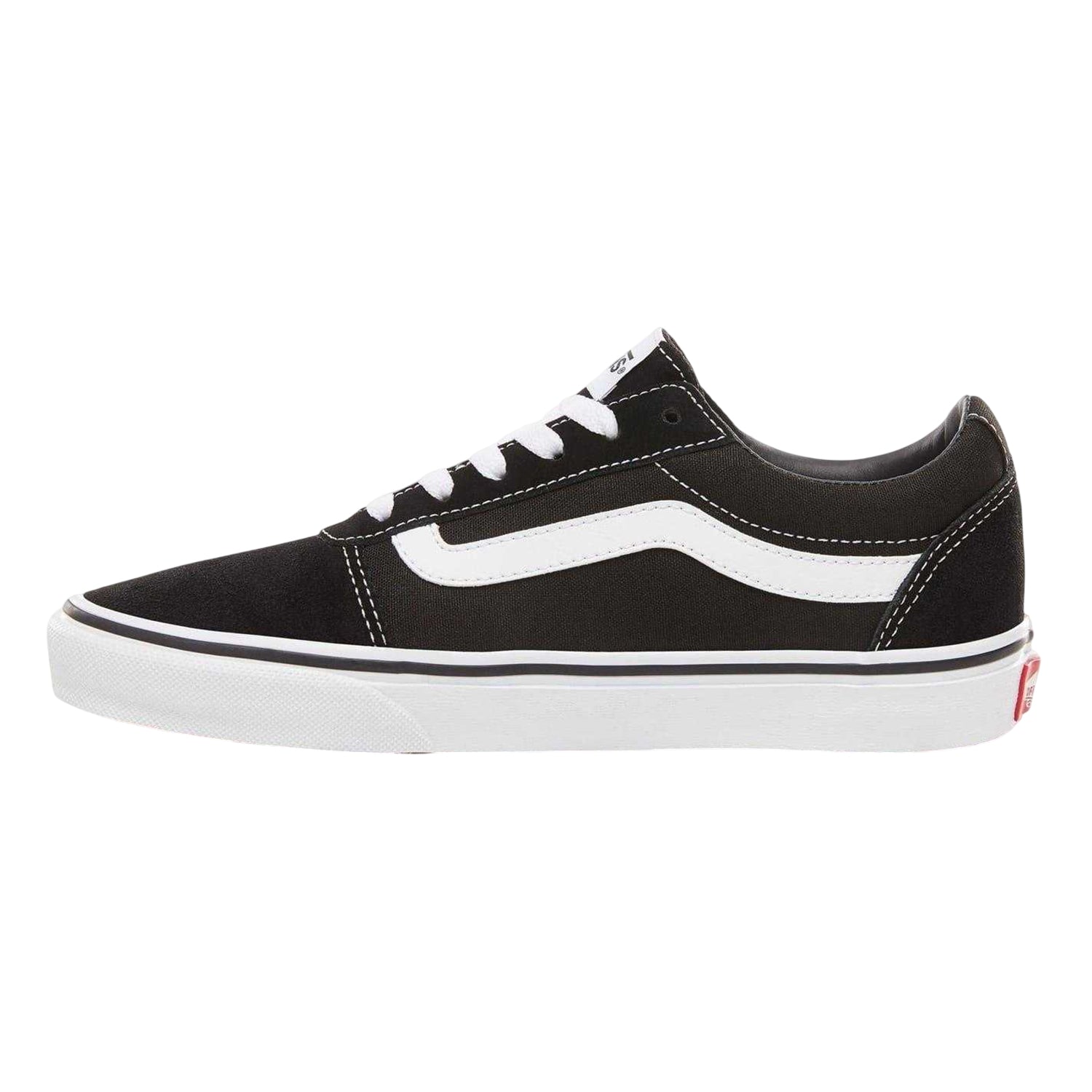 Black-White - Back - Vans Womens-Ladies Ward Canvas Trainers