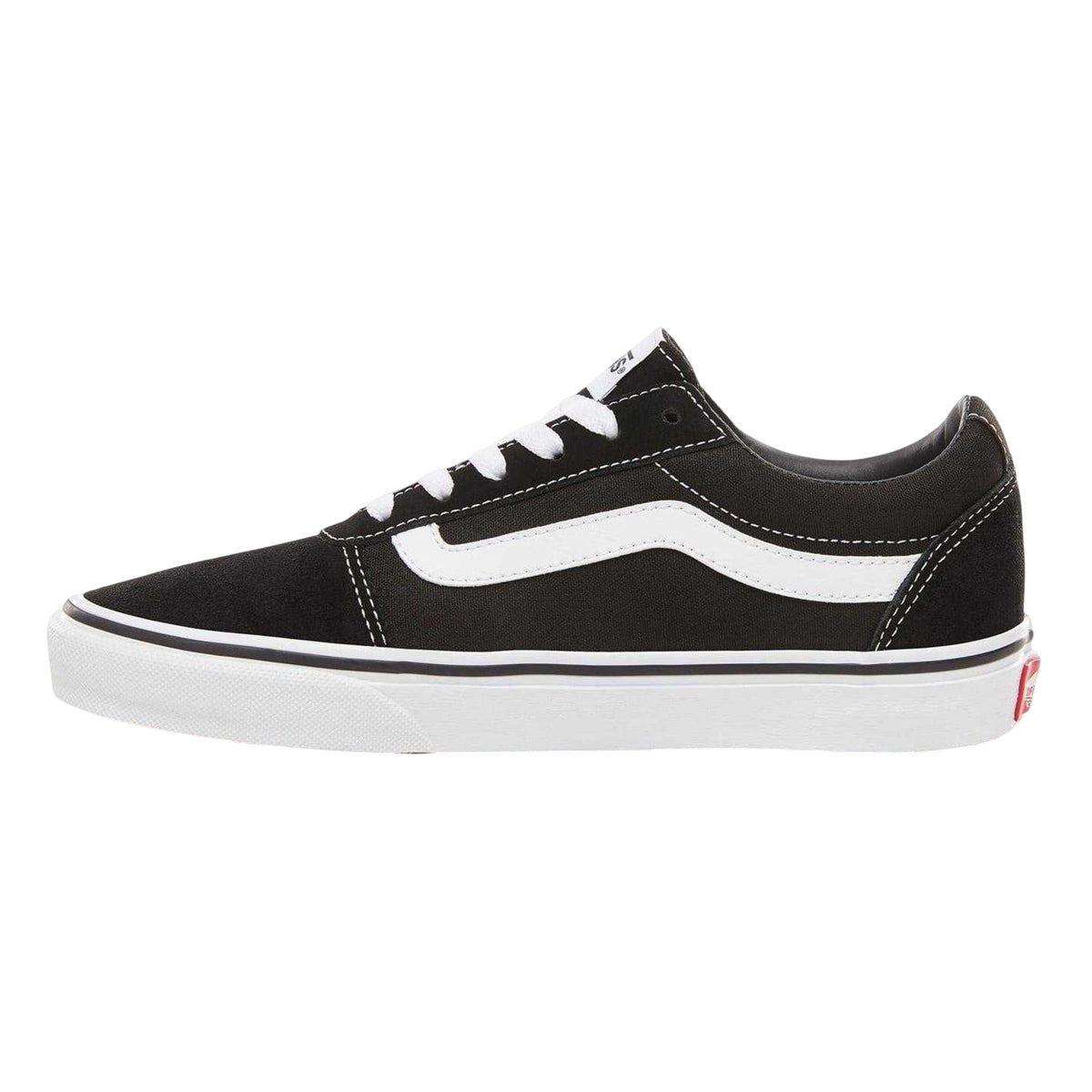 Black-White - Back - Vans Womens-Ladies Ward Canvas Trainers