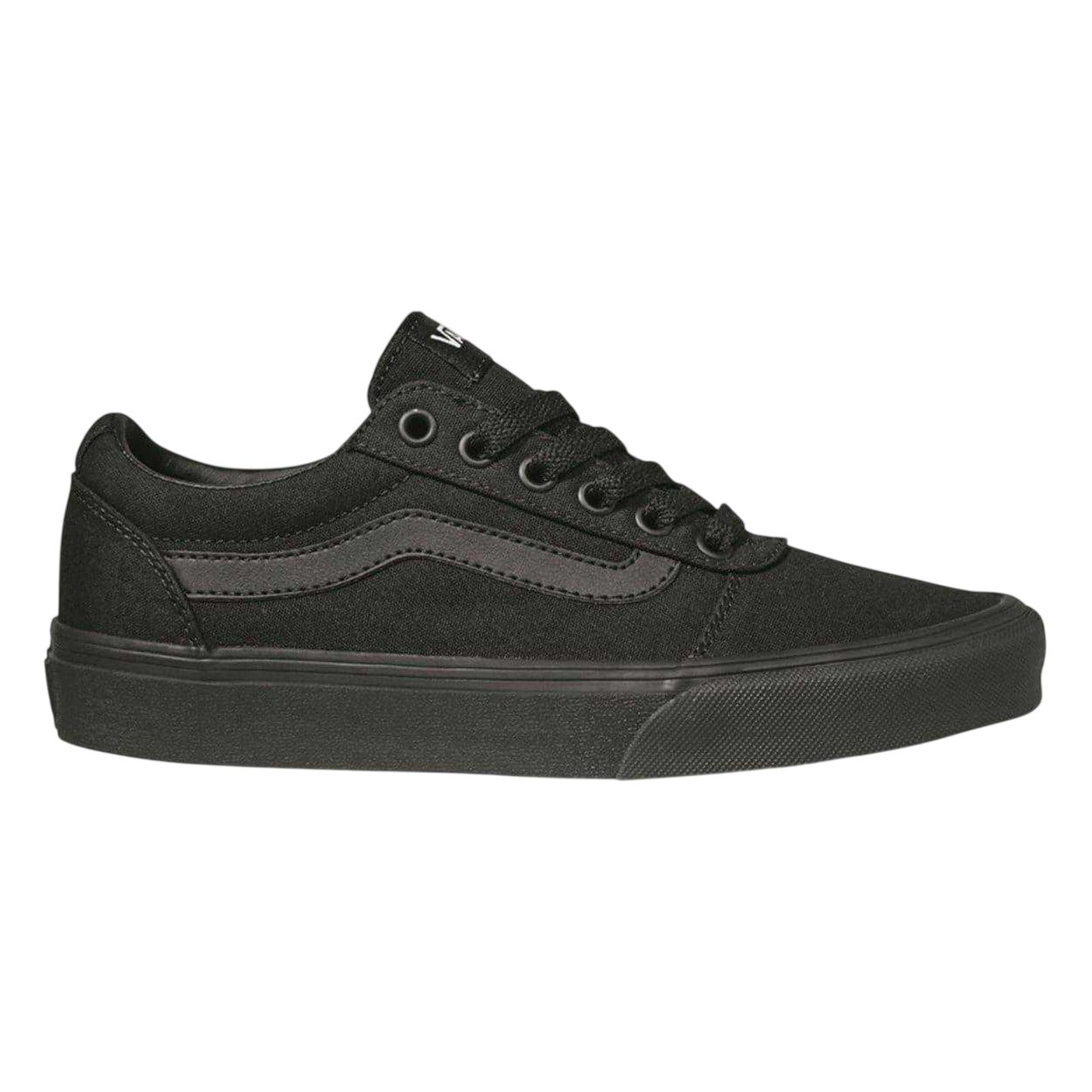 Black-Monochrome - Front - Vans Womens-Ladies Ward Canvas Trainers