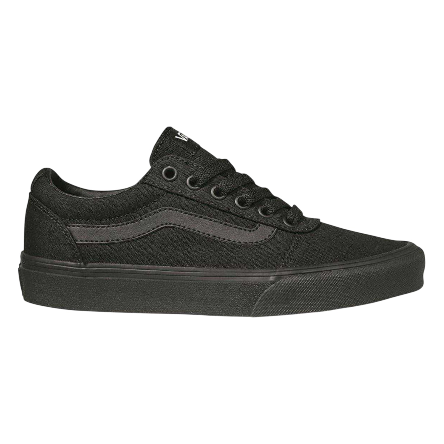 Black-Monochrome - Front - Vans Womens-Ladies Ward Canvas Trainers