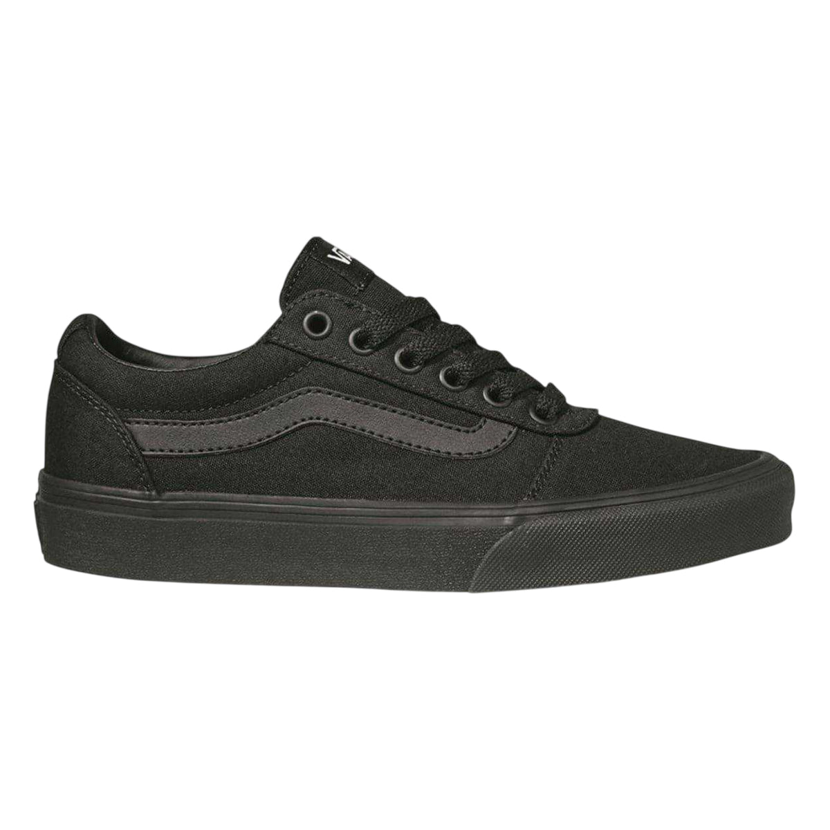 Black-Monochrome - Front - Vans Womens-Ladies Ward Canvas Trainers
