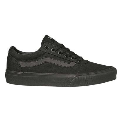 Black-Monochrome - Front - Vans Womens-Ladies Ward Canvas Trainers