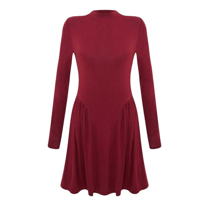 Burgundy - Front - I Saw It First Womens-Ladies Viscose Drop Waist Mini Dress