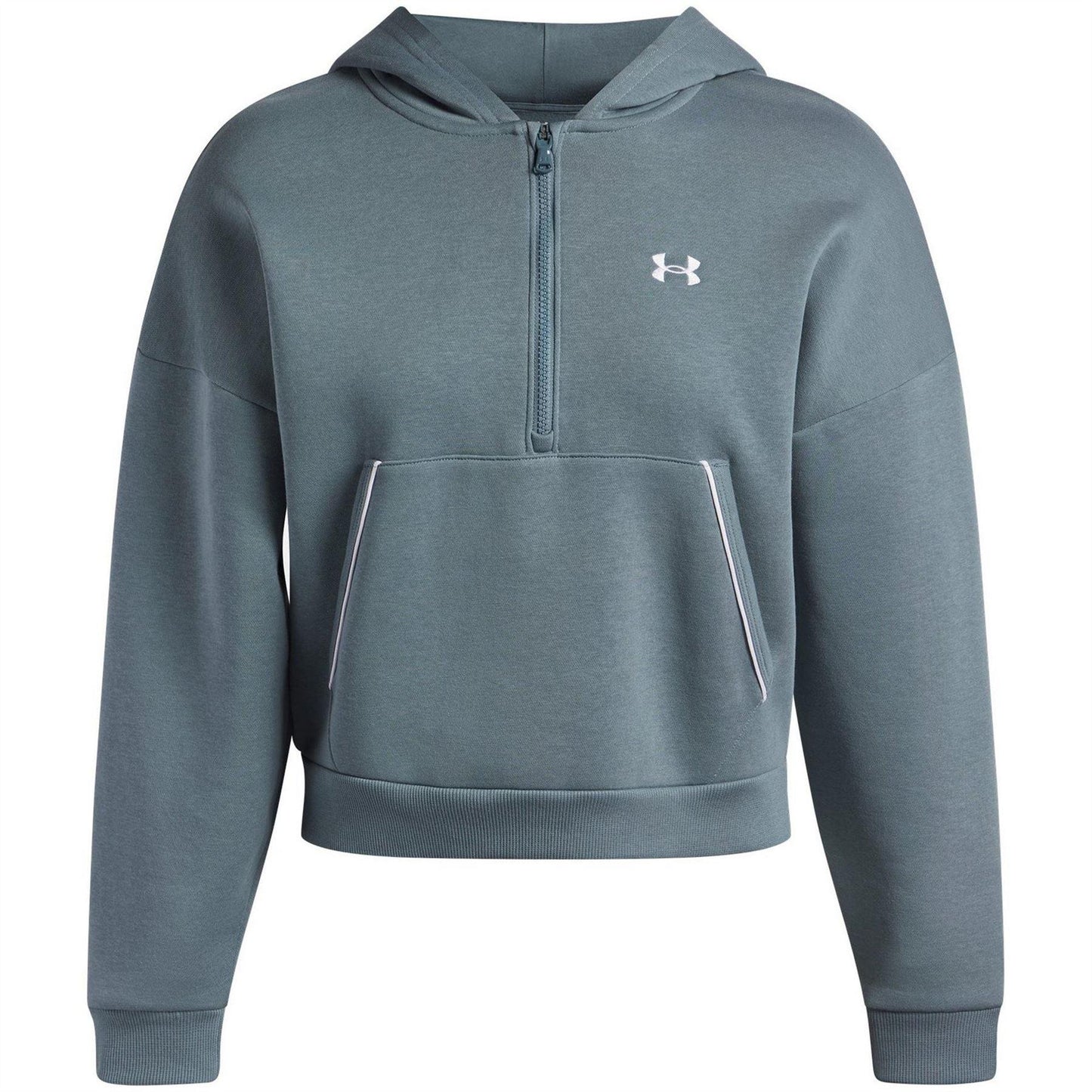 Blue - Front - Under Armour Womens-Ladies Rival Hooded Relaxed Fit Sweatshirt