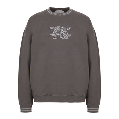 Slate - Front - Jack Wills Mens Graphic Print Drop Shoulder Relaxed Fit Sweatshirt