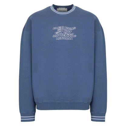 Steel Blue - Front - Jack Wills Mens Graphic Print Drop Shoulder Relaxed Fit Sweatshirt
