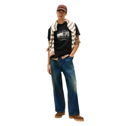 Black - Side - Tommy Jeans Unisex Adult Cotton Regular T-Shirt