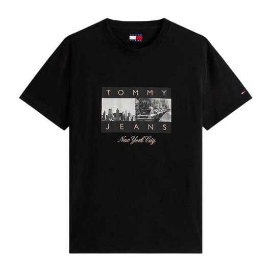 Black - Front - Tommy Jeans Unisex Adult Cotton Regular T-Shirt