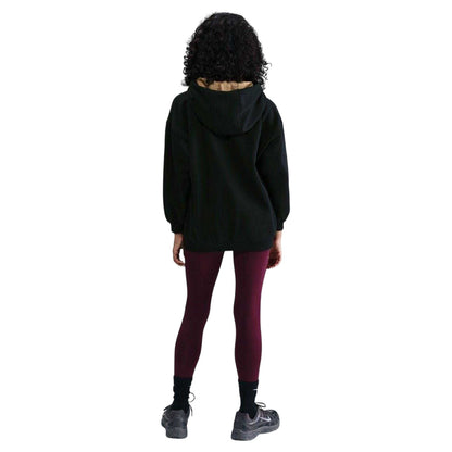 Black-Gold - Back - Nike Childrens-Kids Swoosh Oversized Hoodie