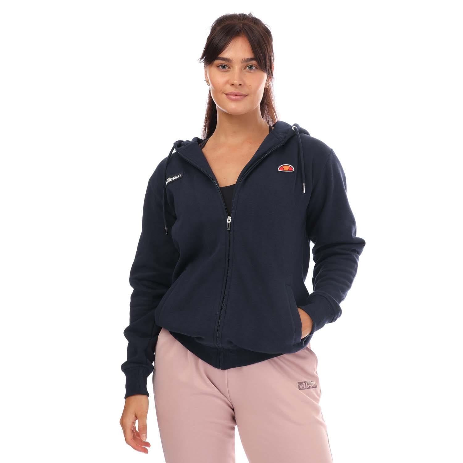 Navy - Front - Ellesse Womens-Ladies Henicea Full Zip Hoodie