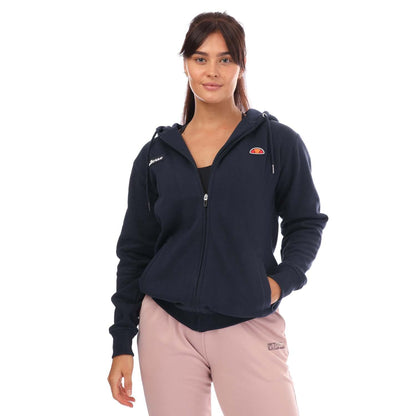 Navy - Front - Ellesse Womens-Ladies Henicea Full Zip Hoodie