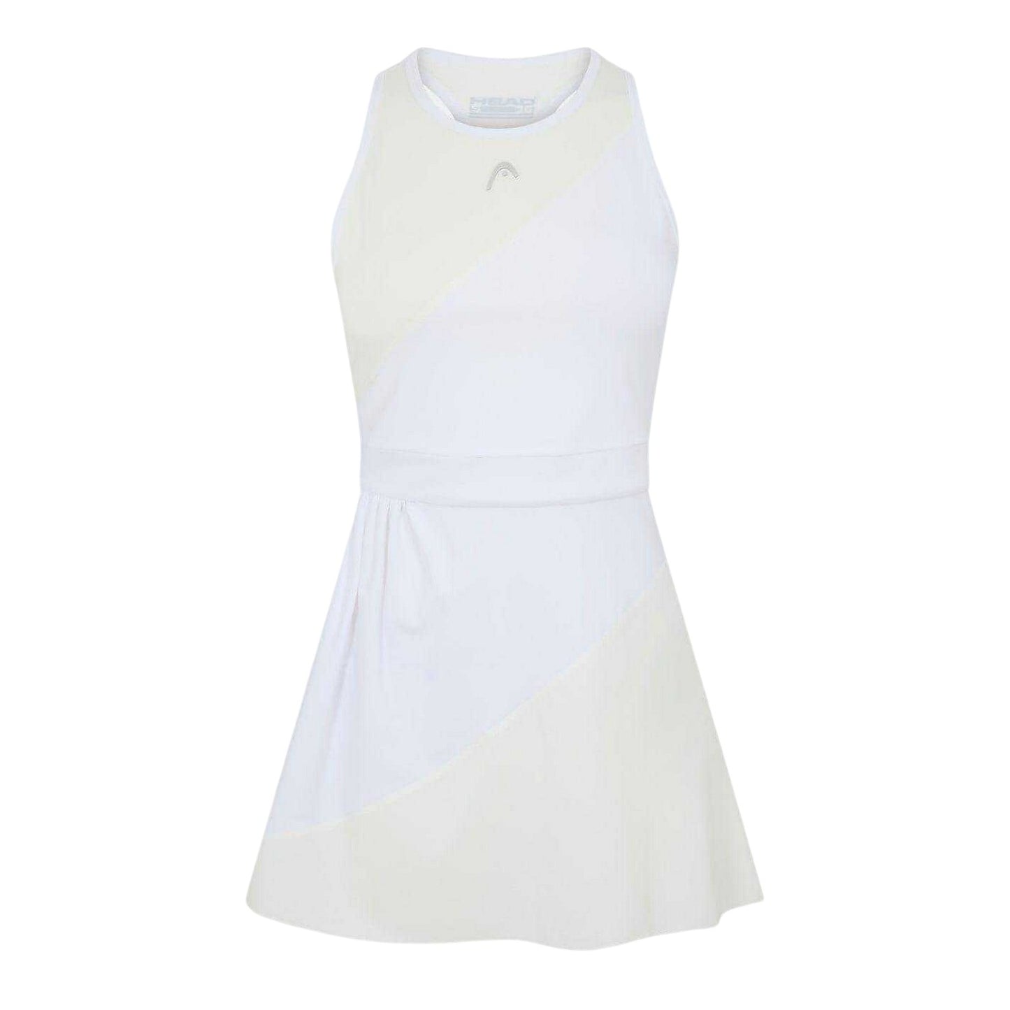 White - Front - Head Womens-Ladies Valasca Colour Block Crew Neck Regular Mini Dress