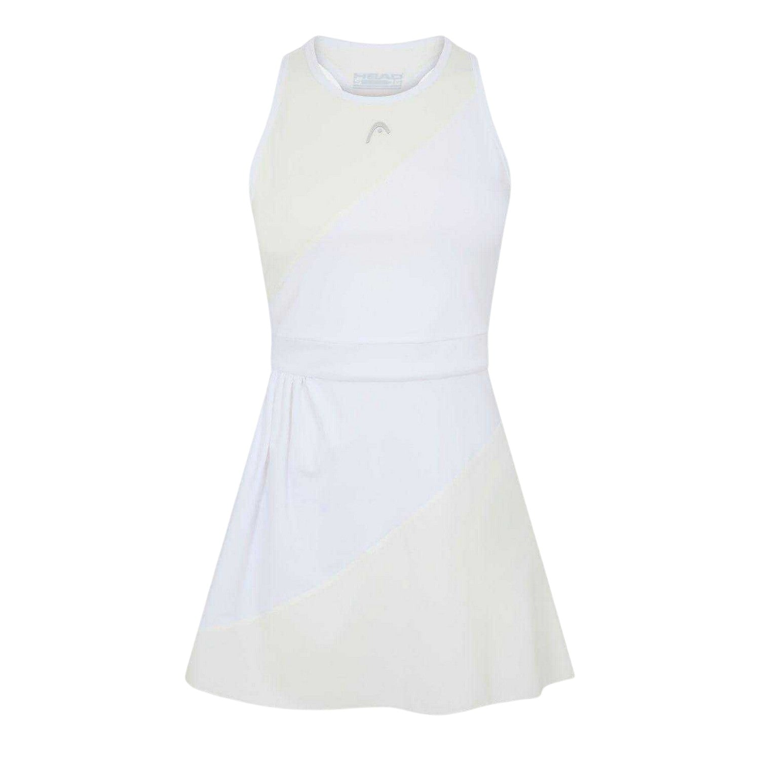 White - Front - Head Womens-Ladies Valasca Colour Block Crew Neck Regular Mini Dress