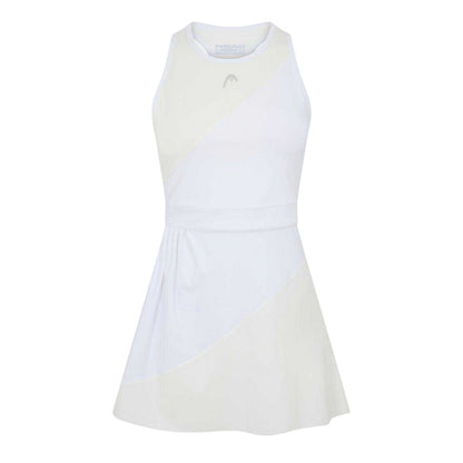 White - Front - Head Womens-Ladies Valasca Colour Block Crew Neck Regular Mini Dress
