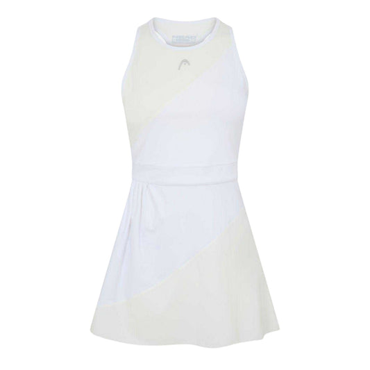 White - Front - Head Womens-Ladies Valasca Colour Block Crew Neck Regular Mini Dress