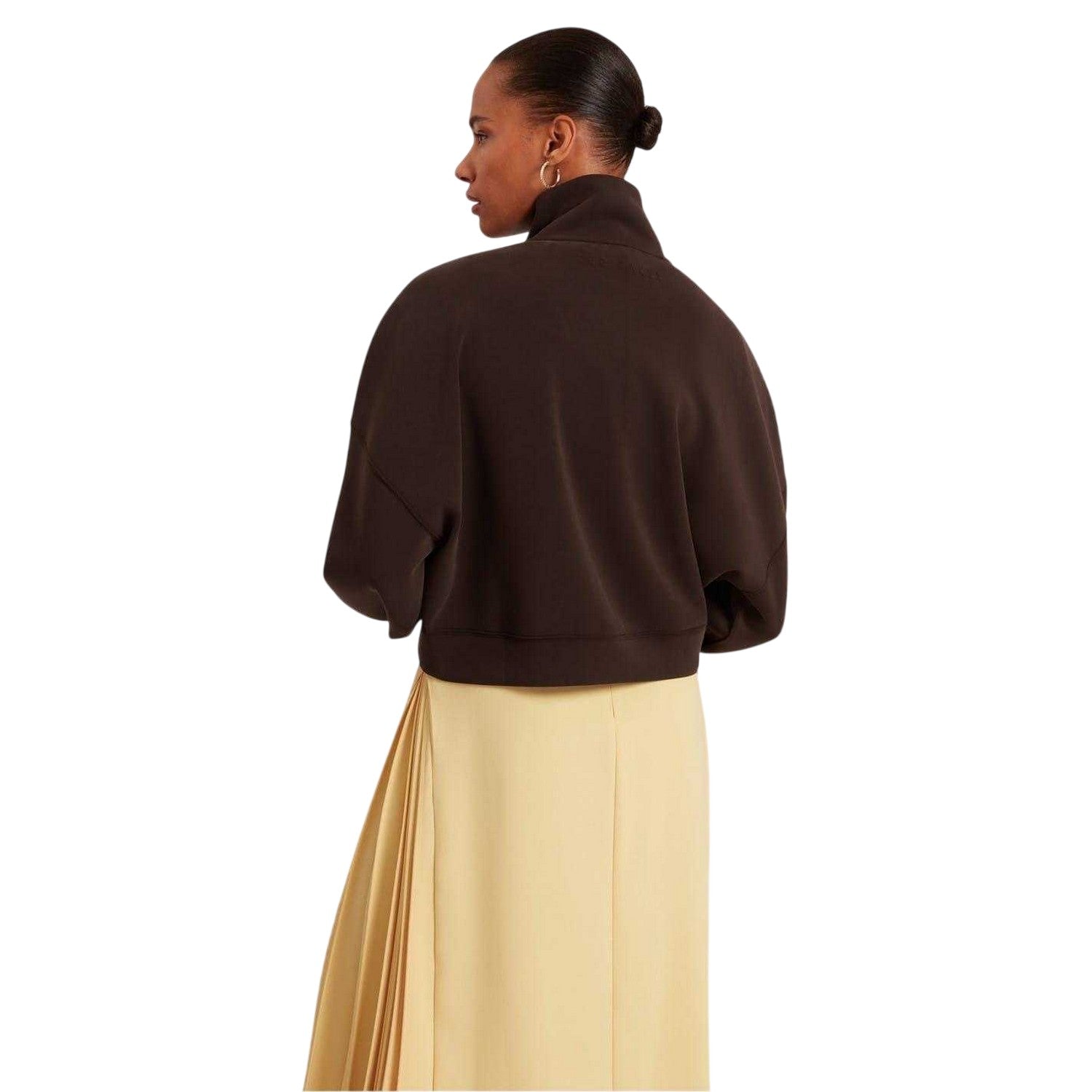Dark Brown - Back - Ted Baker Womens-Ladies Funnel Neck Casual Jacket