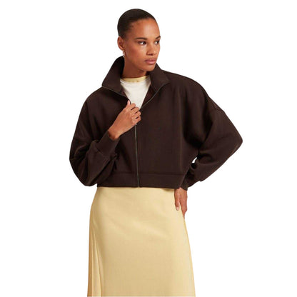 Dark Brown - Side - Ted Baker Womens-Ladies Funnel Neck Casual Jacket