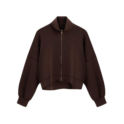 Dark Brown - Front - Ted Baker Womens-Ladies Funnel Neck Casual Jacket