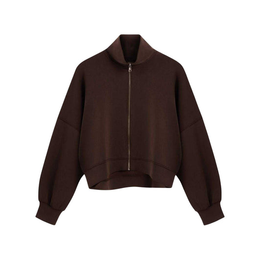 Dark Brown - Front - Ted Baker Womens-Ladies Funnel Neck Casual Jacket