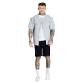 Grey Marl - Lifestyle - SikSilk Mens Applique Logo Baseball Jersey