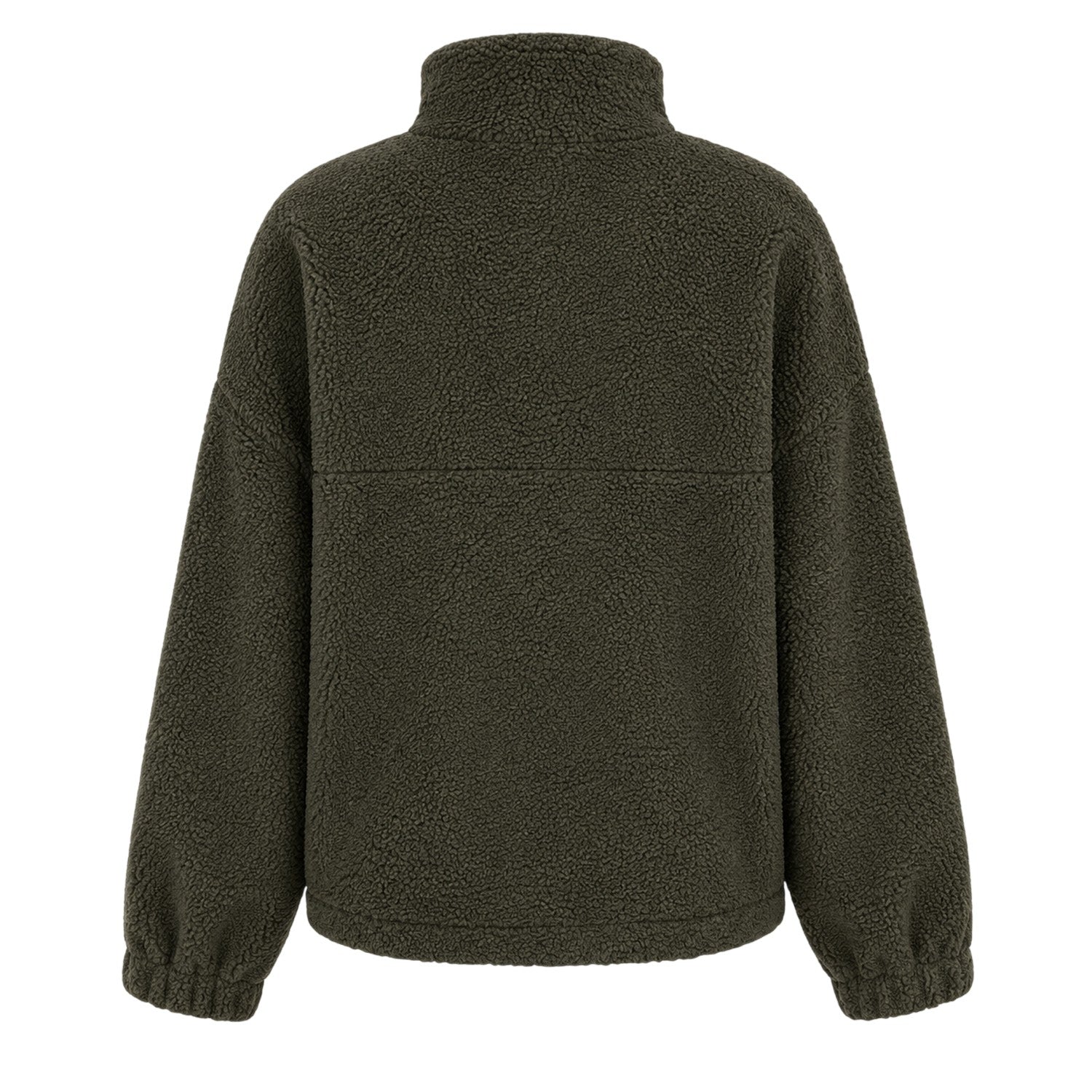 Khaki Green - Back - Slazenger Womens-Ladies Fleece Quarter Zip Sweatshirt
