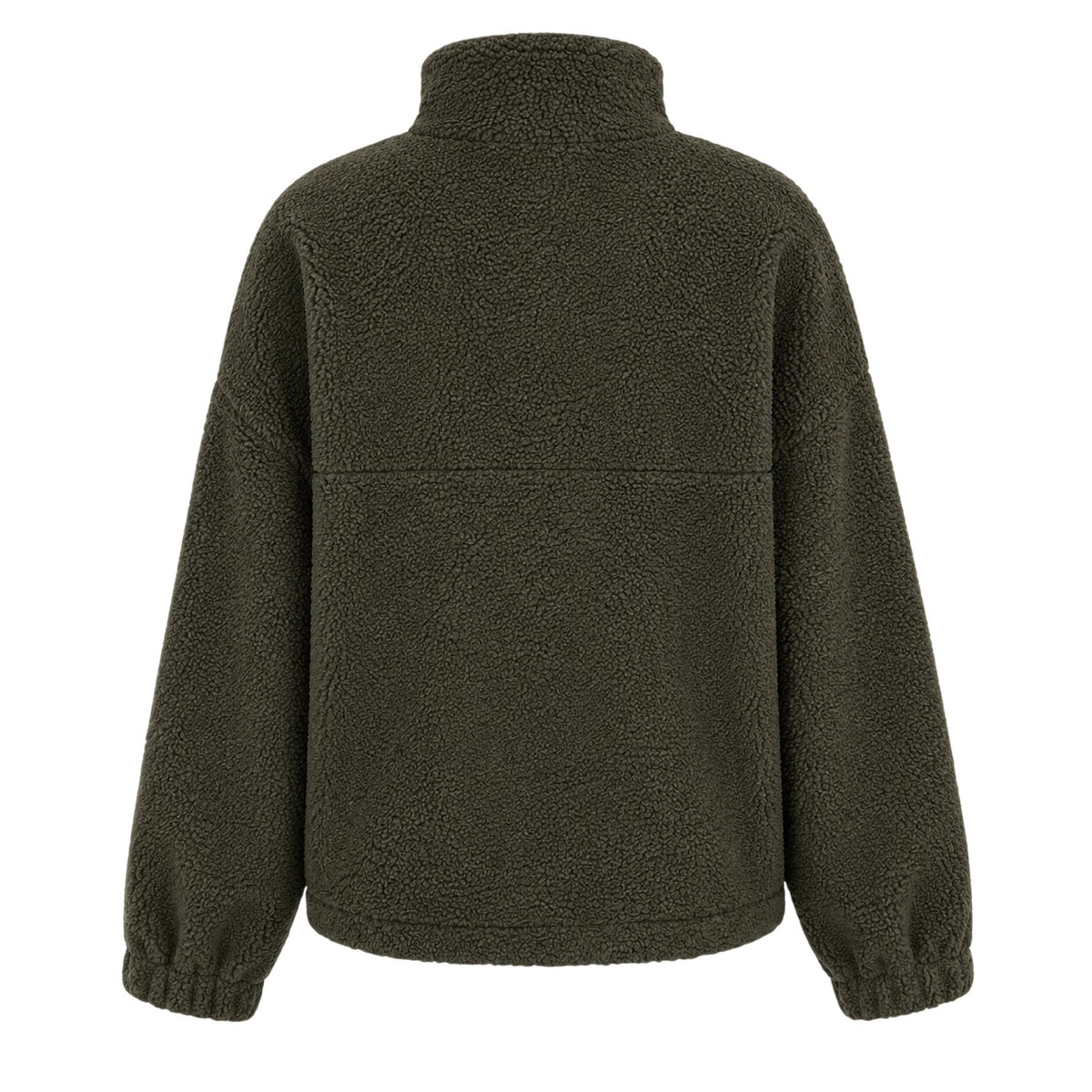 Khaki Green - Back - Slazenger Womens-Ladies Fleece Quarter Zip Sweatshirt