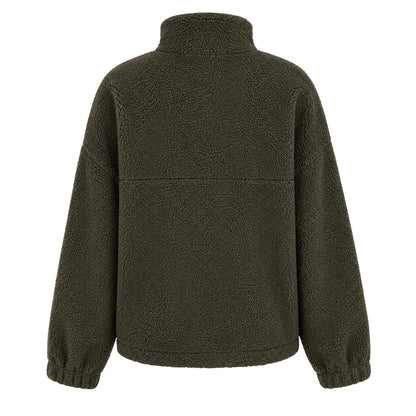 Khaki Green - Back - Slazenger Womens-Ladies Fleece Quarter Zip Sweatshirt