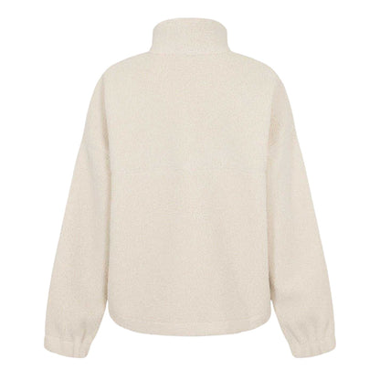 Cream - Back - Slazenger Womens-Ladies Fleece Quarter Zip Sweatshirt