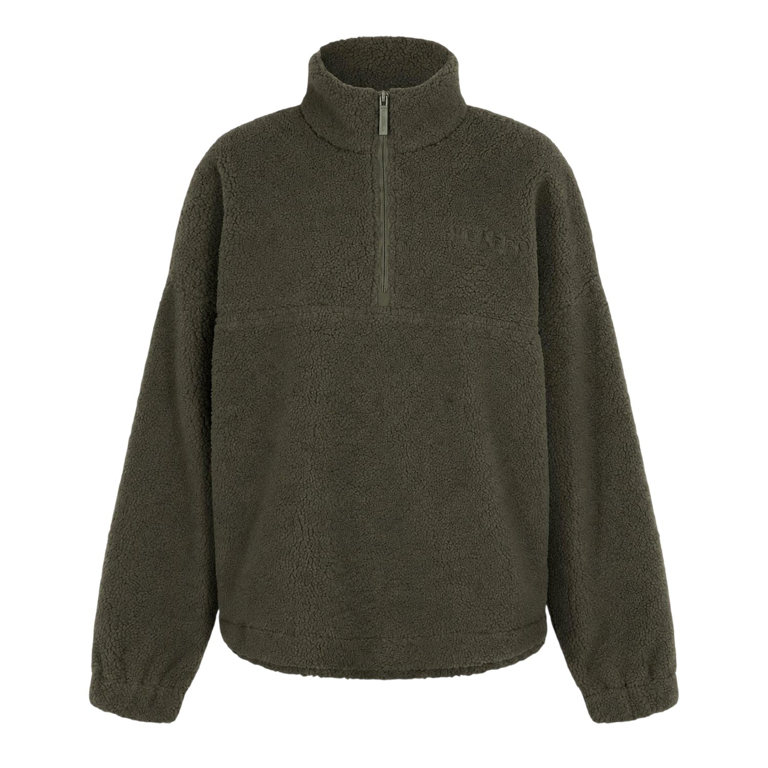 Khaki Green - Front - Slazenger Womens-Ladies Fleece Quarter Zip Sweatshirt