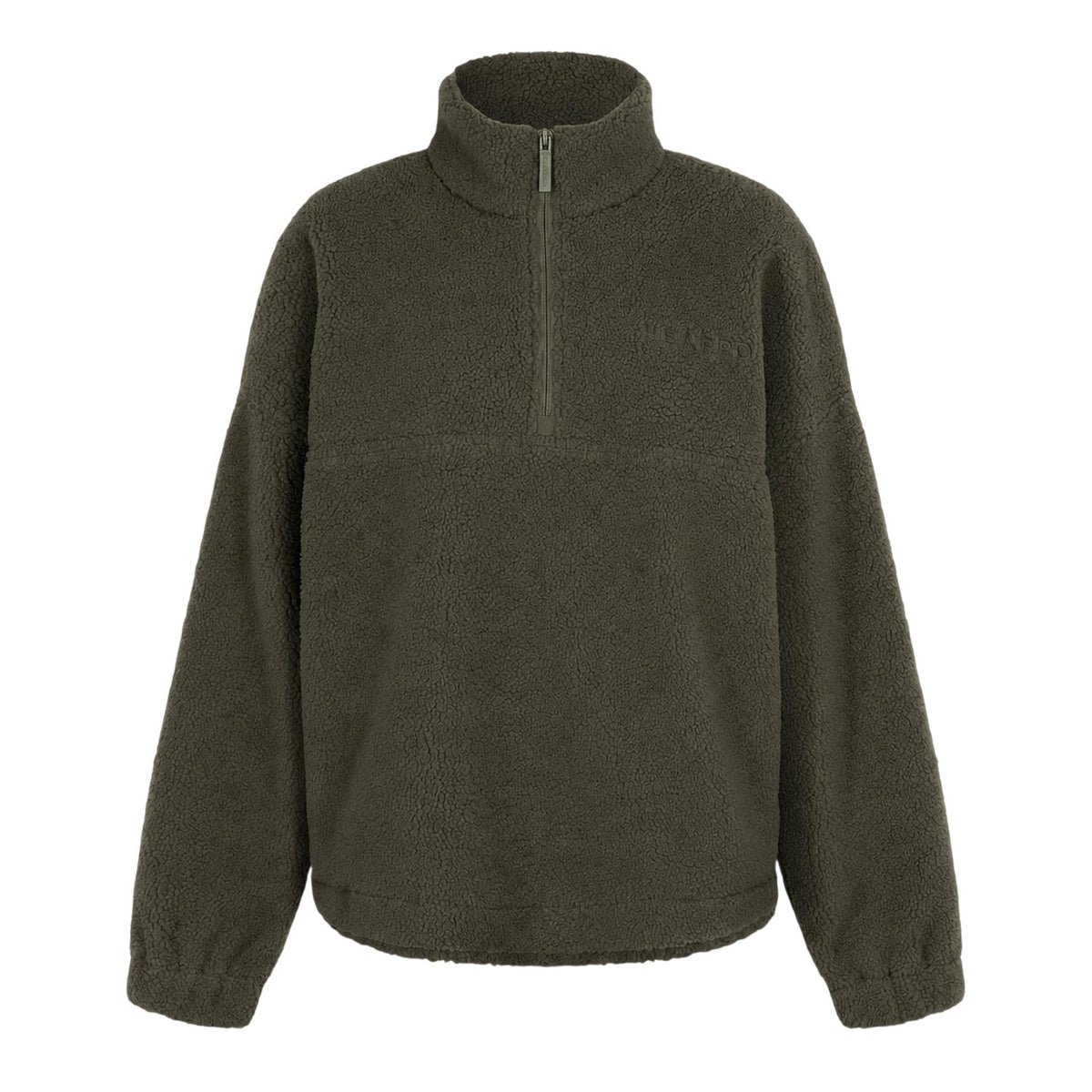 Khaki Green - Front - Slazenger Womens-Ladies Fleece Quarter Zip Sweatshirt