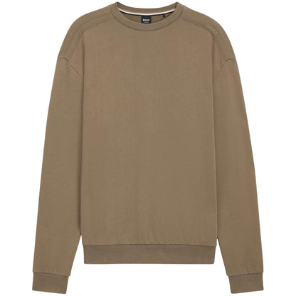 Brown - Front - Boss Mens Chevron Drop Shoulder Relaxed Fit Sweatshirt