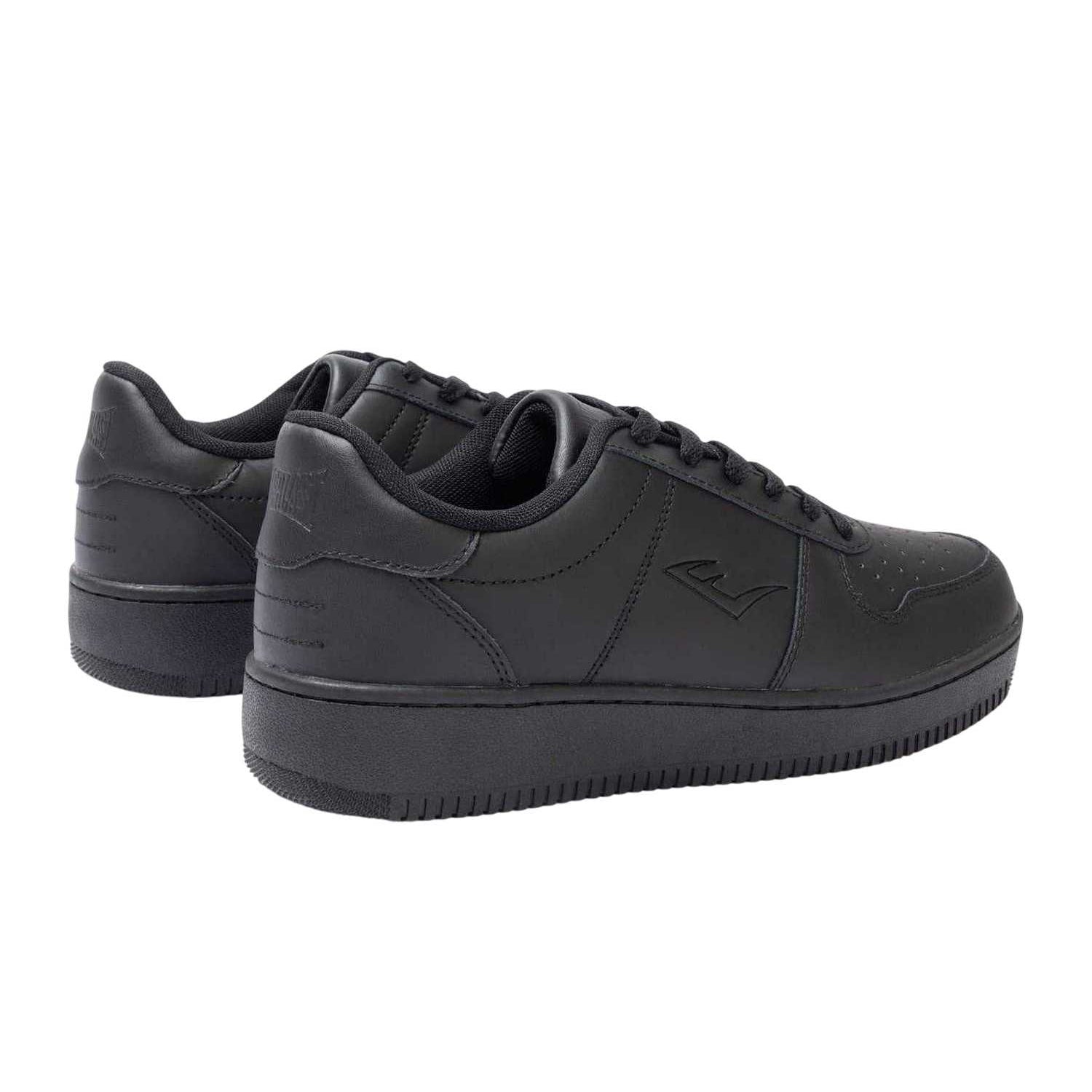 Black - Back - Everlast Mens Hanshi Leather Platform Trainers