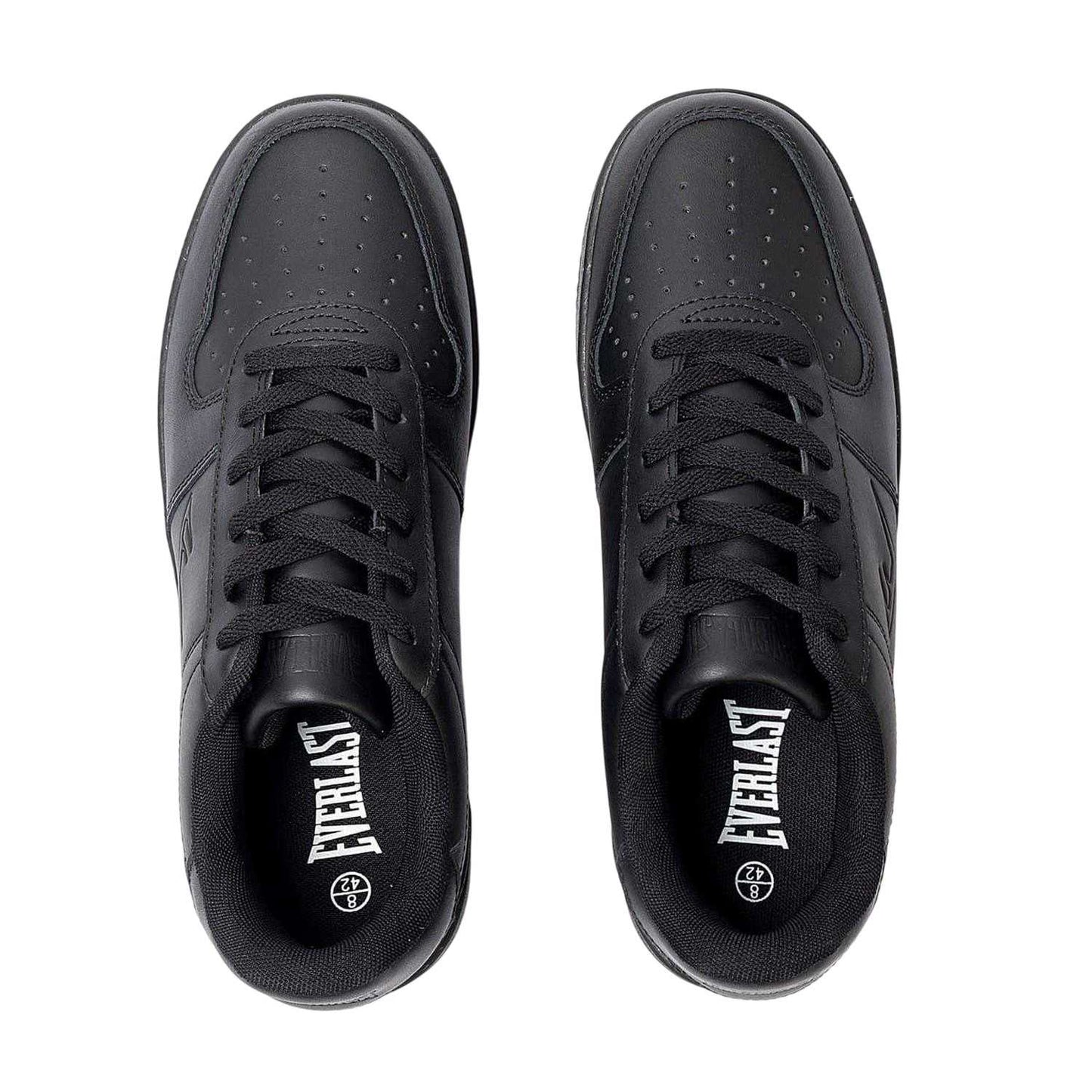 Black - Side - Everlast Mens Hanshi Leather Platform Trainers