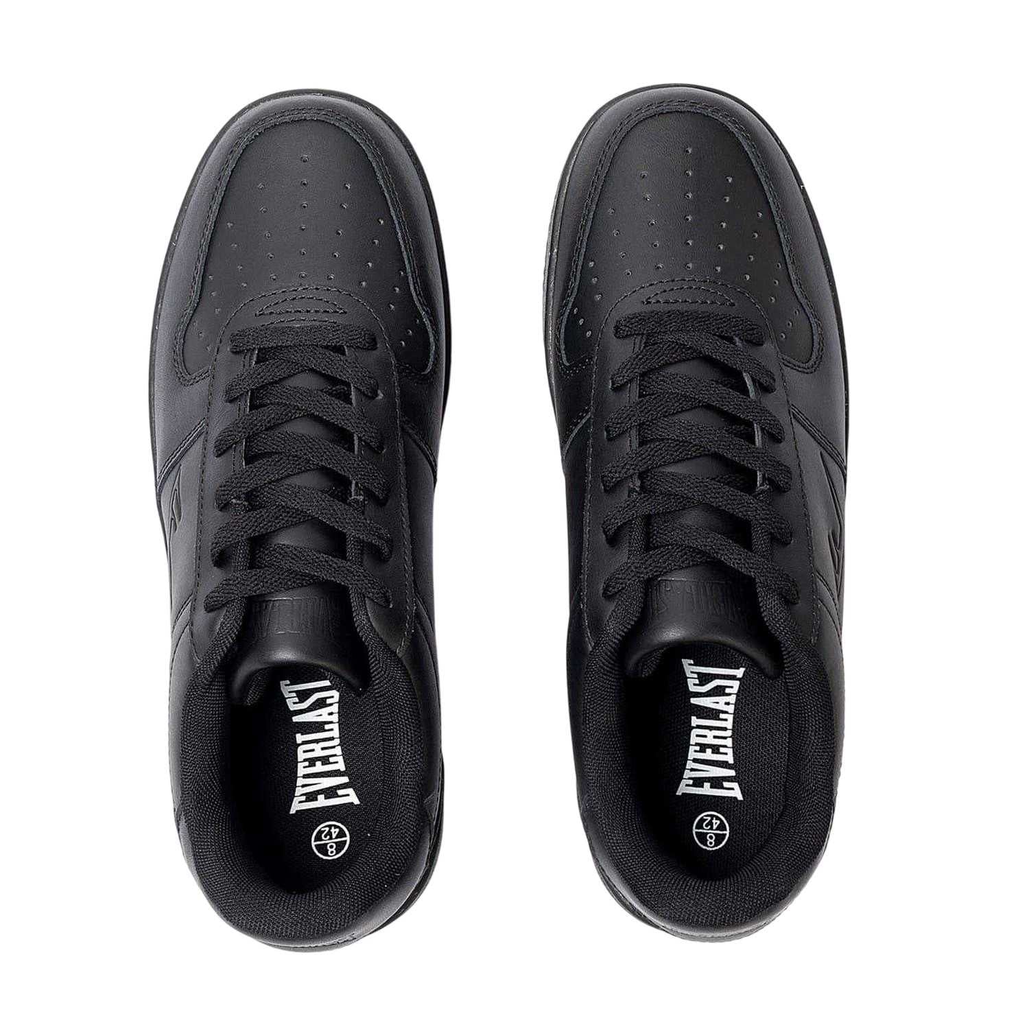 Black - Side - Everlast Mens Hanshi Leather Platform Trainers