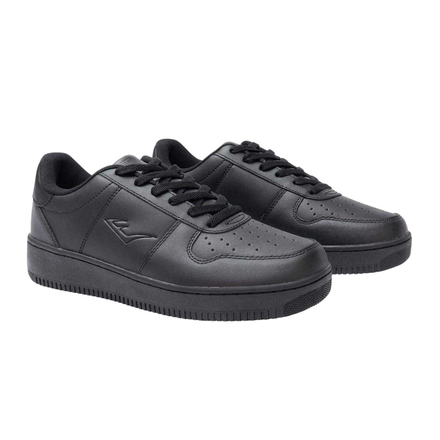 Black - Pack Shot - Everlast Mens Hanshi Leather Platform Trainers