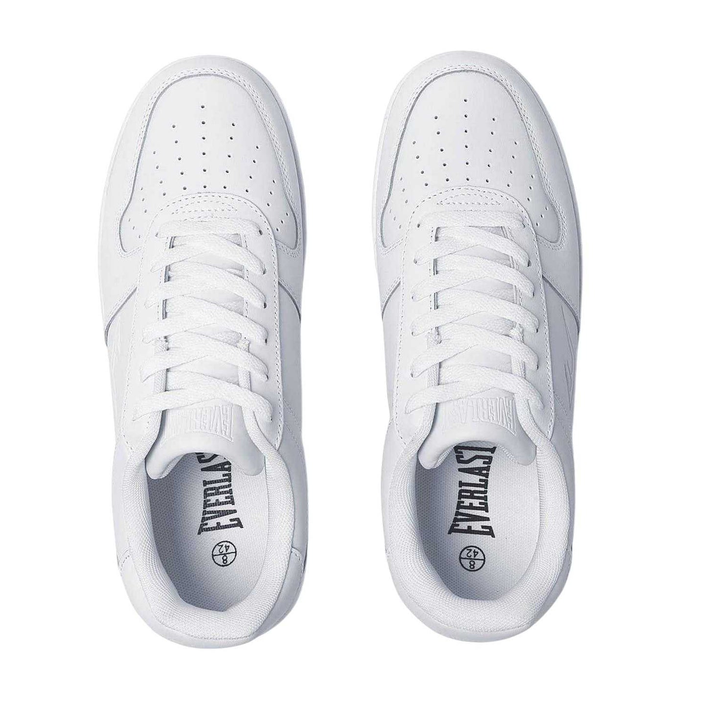 White - Side - Everlast Mens Hanshi Leather Platform Trainers