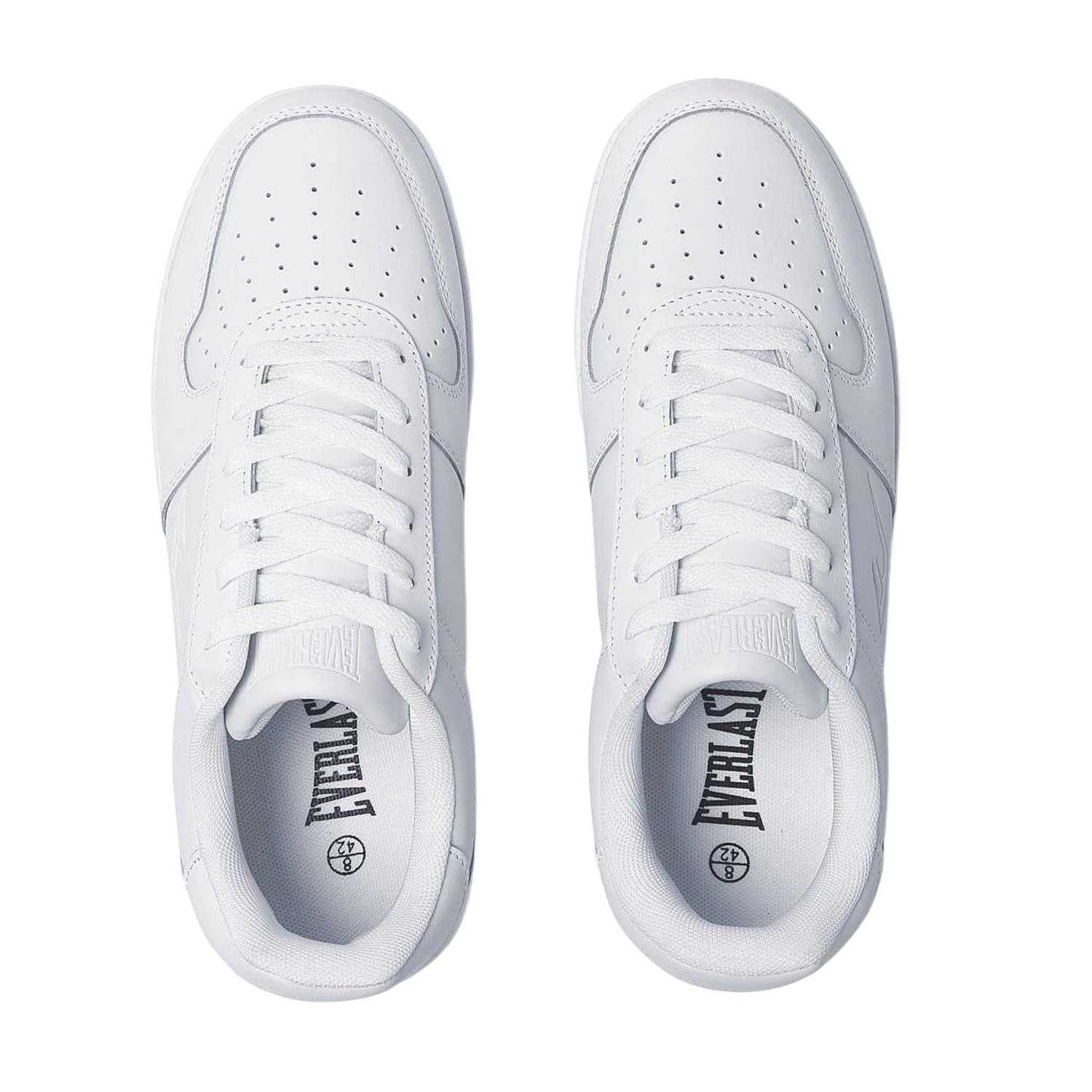 White - Side - Everlast Mens Hanshi Leather Platform Trainers